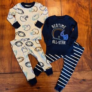 12 Month Toddler Boys' 4-Piece‎ Football Pajama Set – 100% Snug-Fit Cotton